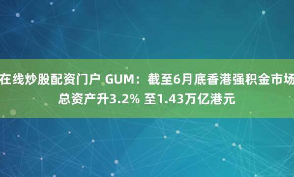 在线炒股配资门户 GUM：截至6月底香港强积金市场总资产升3.2% 至1.43万亿港元
